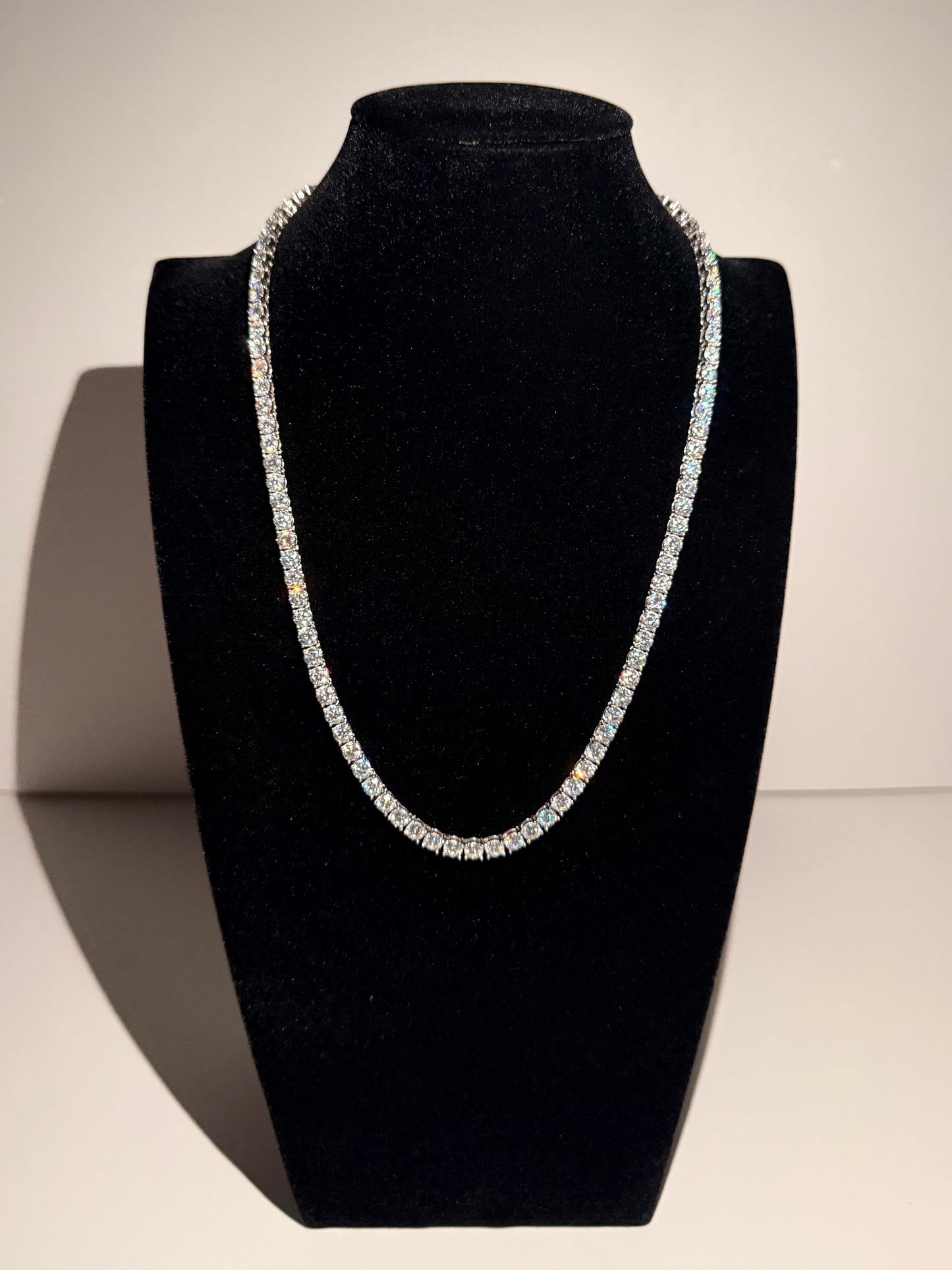 Moissanite Tennis Chain 5mm - Sterling Silver
