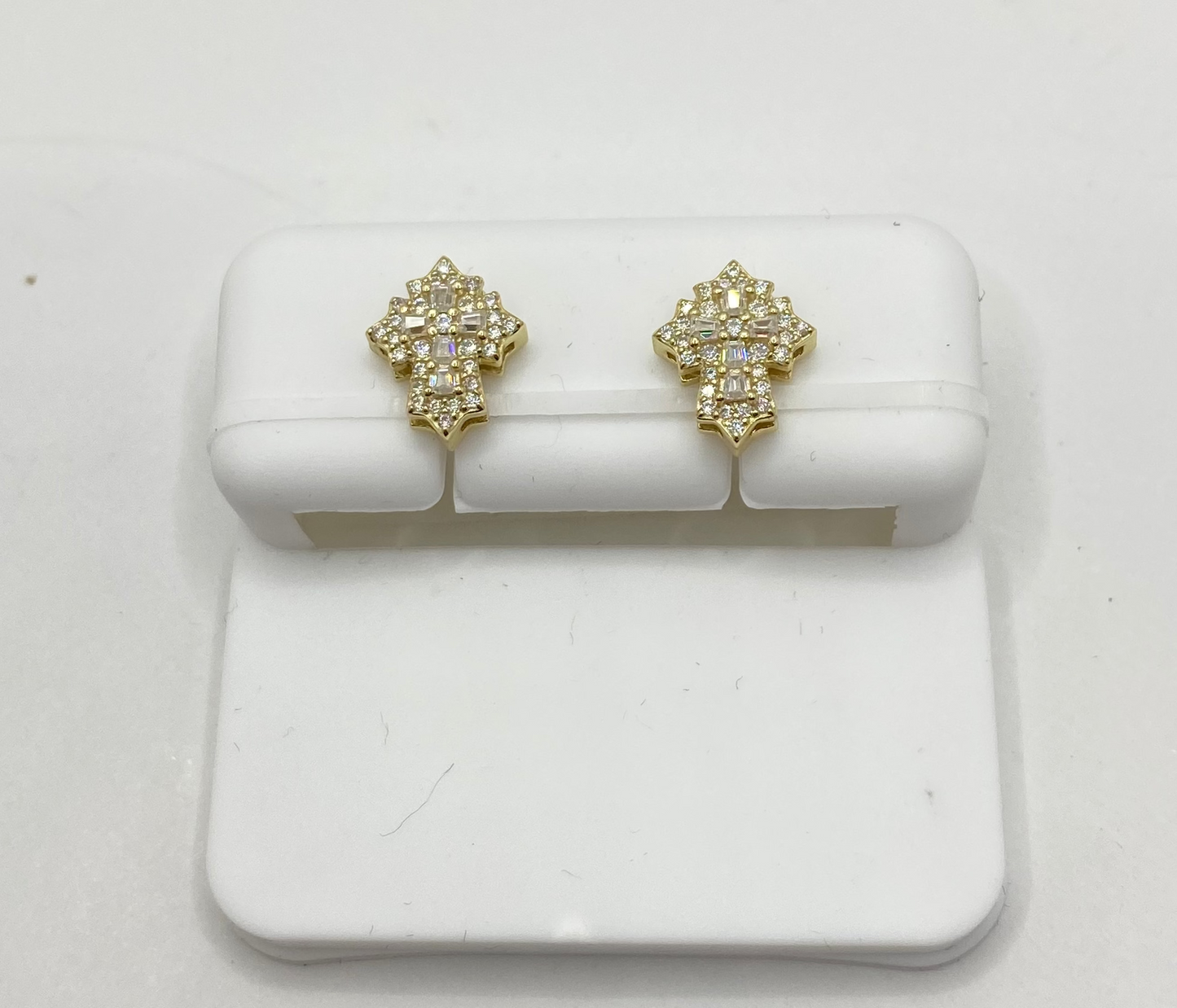 Celtic Baguette Cross Earrings