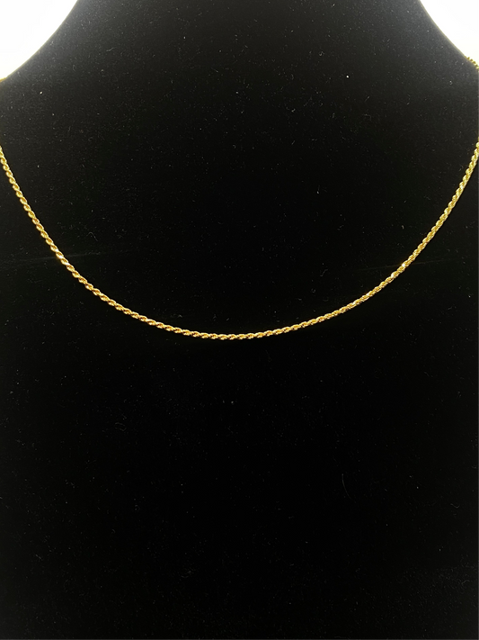 14k Vermeil Rope 1.4mm - 18”
