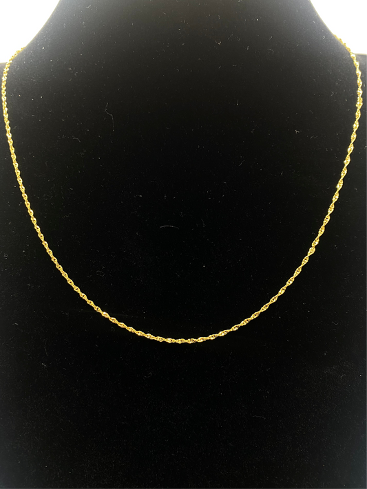 14k Vermeil Twist Chain 1.2mm - 16”-20”