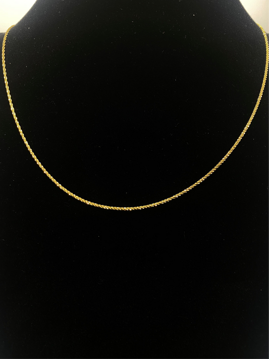 14k Vermeil Twisted Rock 1.6mm - 22”