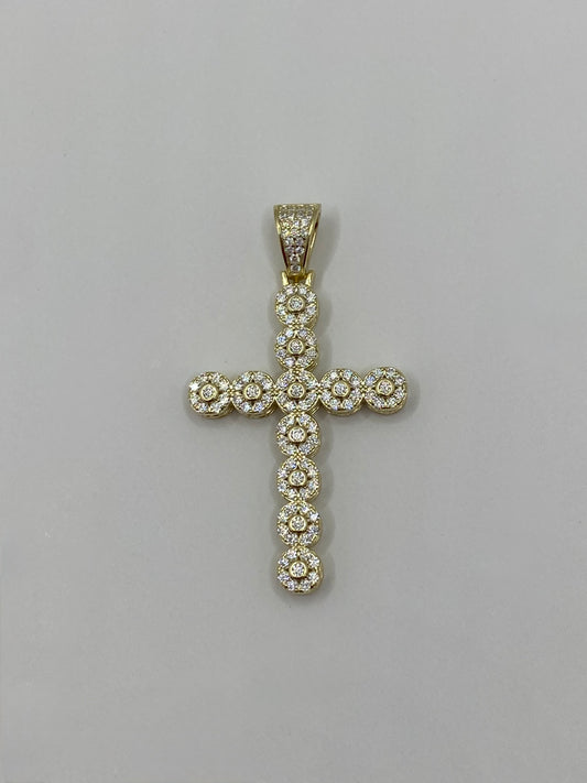 Vermeil Halo Cross Pendant