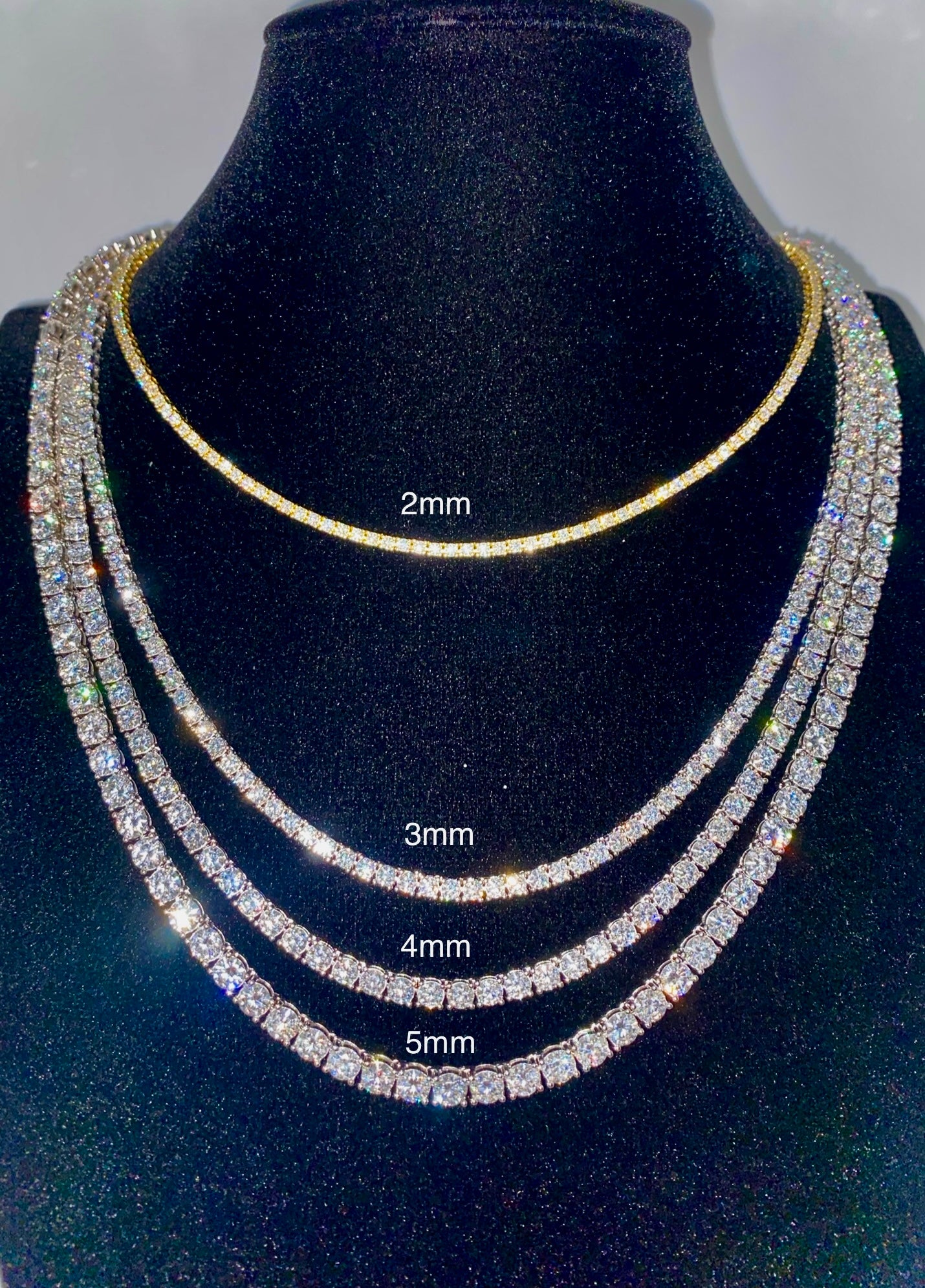 Moissanite Tennis Chain 5mm - Sterling Silver