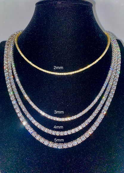 Moissanite Tennis Chain 5mm - Sterling Silver