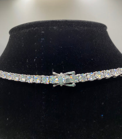 Moissanite Tennis Chain 5mm - Sterling Silver