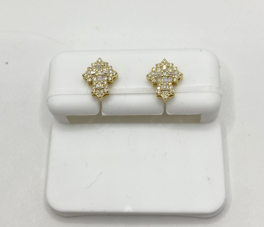 Celtic Baguette Cross Earrings