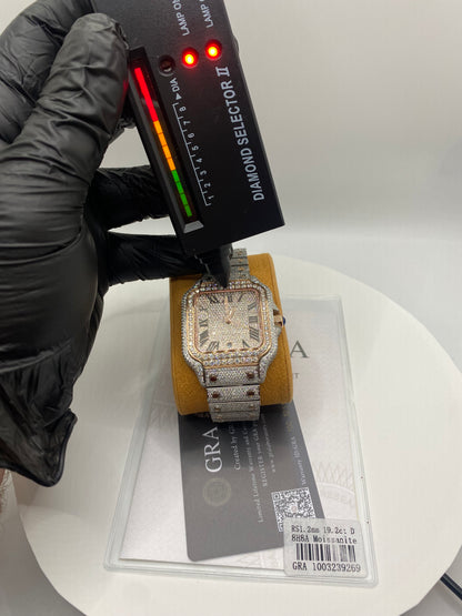 Rose Two Toned Icy Moissanite Watch