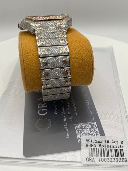 Rose Two Toned Icy Moissanite Watch