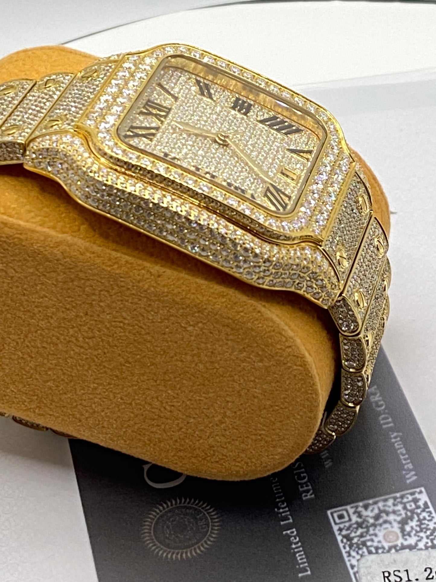 Gold Icy Moissanite Watch