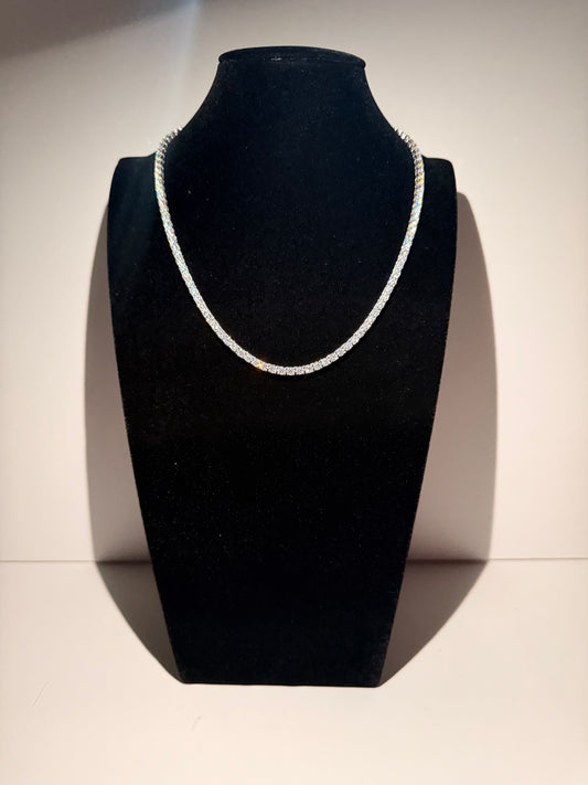 Moissanite Tennis Chain 4mm - Sterling Silver