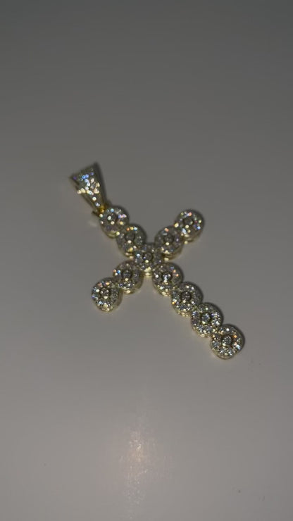 Vermeil Halo Cross Pendant