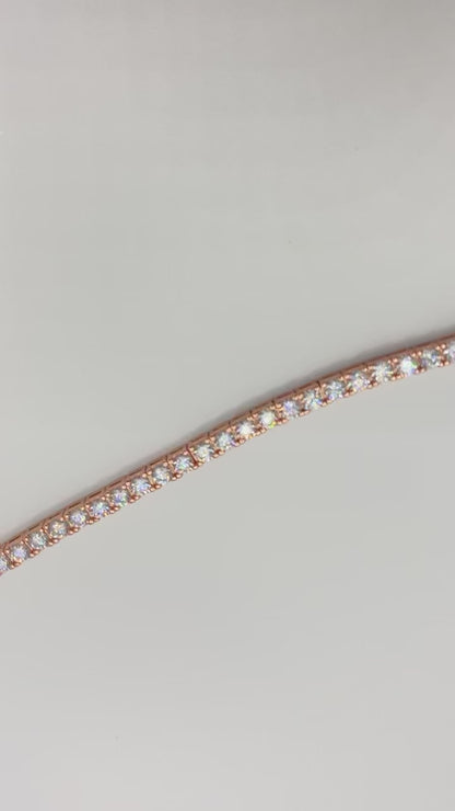 Tennis Bracelet 3mm - Rose Gold Vermeil